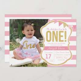 Primer Purpurina de cumpleaños Invitación de cumpl