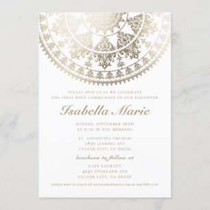 Primer Relieve metalizado dorado de Invitaciones a