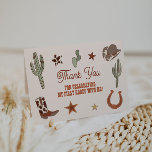 Primer Rodeo 1er cumpleaños Gracias Tarjeta Wild W<br><div class="desc">Esta es una carta de agradecimiento de temática occidental con diseños y fuentes de rodeo occidental. Edite TODAS las palabras y colores para que esta plantilla de tarjeta de agradecimiento se ajuste a sus necesidades de eventos y estilo personal. Seleccione "personalizar" y "editar usando herramienta de diseño" para ver todas...</div>