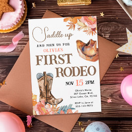 Primer Rodeo Chica Occidental Invitación de cumple
