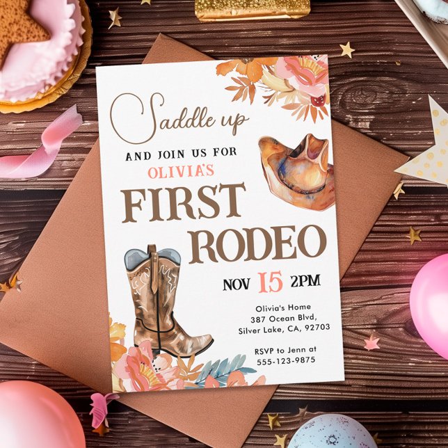 Primer Rodeo Chica Occidental Invitación de cumple (Subido por el creador)
