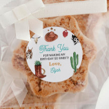 Primer Rodeo Cowboy etiqueta Pegatinas de cumpleañ