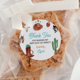 Primer Rodeo Cowboy etiqueta Pegatinas de cumpleañ