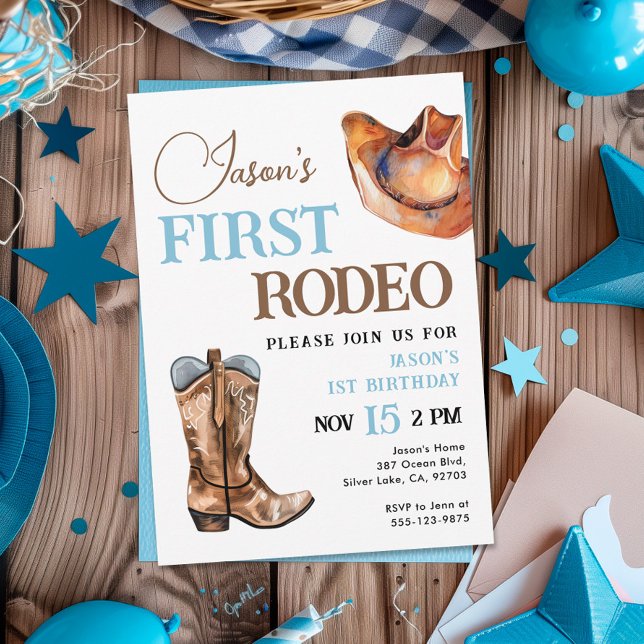 Primer Rodeo Cowboy Invitación de cumpleaños (Subido por el creador)