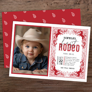 Primer Rodeo de Invitación al cumpleaños de la fot