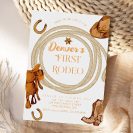 Primer Rodeo Invitaciones a Cumpleaños Género Neut
