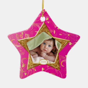 Primer rosa de la estrella del ornamento de la