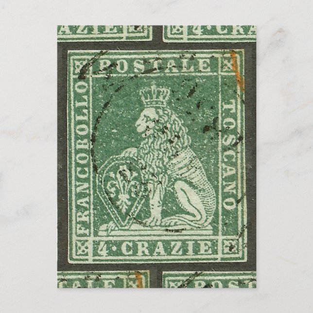 Primer sello postal - Toscana (1851) (Anverso)
