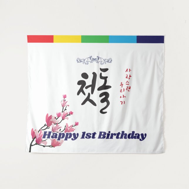 Primer Tapiz del Partido de Cumpleaños Cartel esti (Anverso (horizontal))