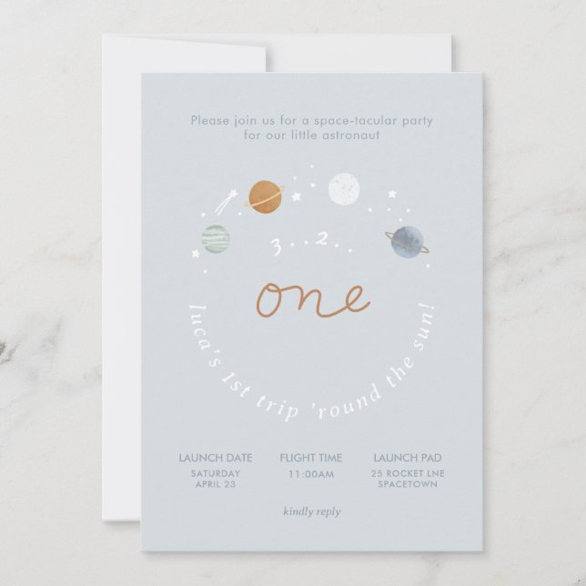 Primer tema del espacio de viaje Invitación de cum (Anverso)