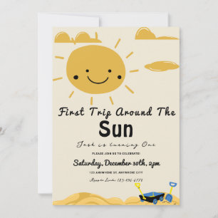Primer viaje alrededor de la invitación a la fiest