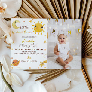 Primer viaje alrededor de la invitación a la foto 