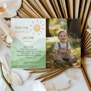 Primer viaje alrededor de la invitación a la foto