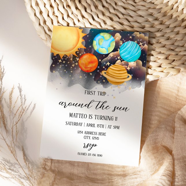 Primer viaje alrededor de la invitación al cumplea (Subido por el creador)