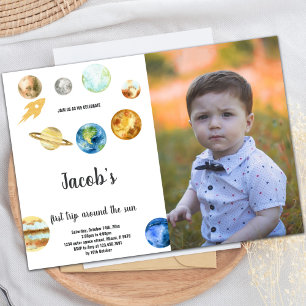 Primer viaje alrededor de la invitación al cumplea