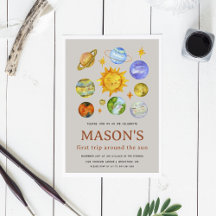 Primer viaje alrededor de la invitación al cumplea