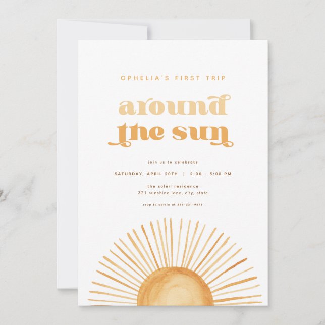 Primer viaje alrededor de la invitación al cumplea (Anverso)