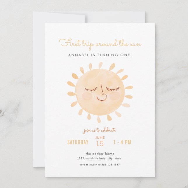 Primer viaje alrededor de la invitación al primer  (Anverso)