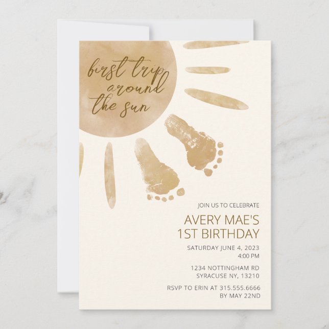 Primer viaje alrededor de la invitación al primer  (Anverso)