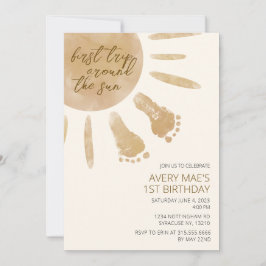 Primer viaje alrededor de la invitación al primer 