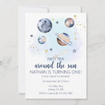 Primer Viaje Alrededor De La Invitación De Cumplea