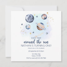 Primer Viaje Alrededor De La Invitación De Cumplea