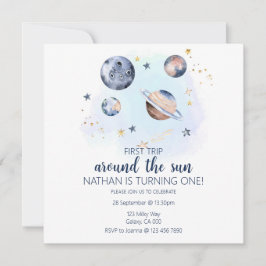 Primer Viaje Alrededor De La Invitación De Cumplea