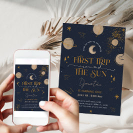 Primer Viaje Alrededor De La Invitación De Cumplea