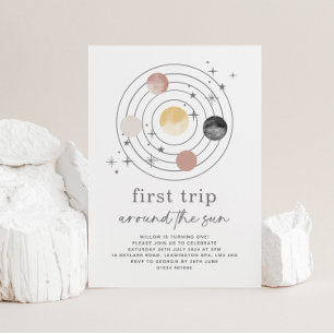 Primer viaje alrededor de la invitación de cumplea
