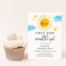 Primer Viaje Alrededor De La Invitación De Cumplea