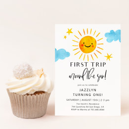 Primer Viaje Alrededor De La Invitación De Cumplea