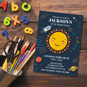 Primer viaje alrededor de la invitación de cumplea