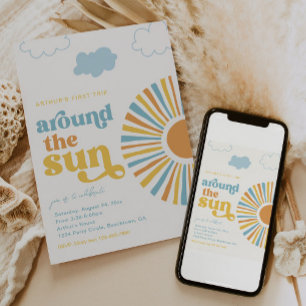 Primer Viaje Alrededor De La Invitación De Cumplea