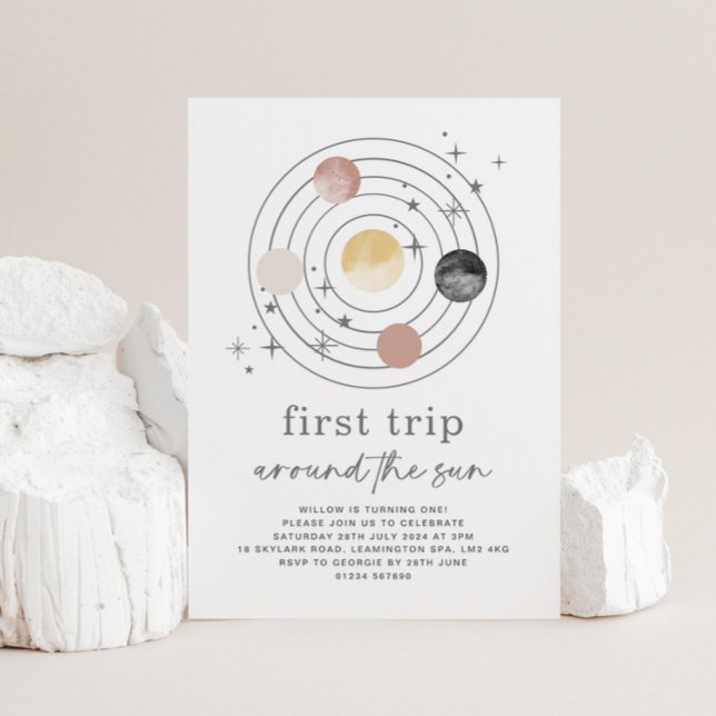 Primer viaje alrededor de la invitación de cumplea (Subido por el creador)