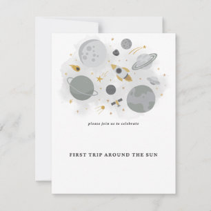 primer viaje alrededor de la invitación de cumplea