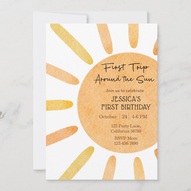 Primer viaje alrededor de la invitación del sol 1e (Anverso)