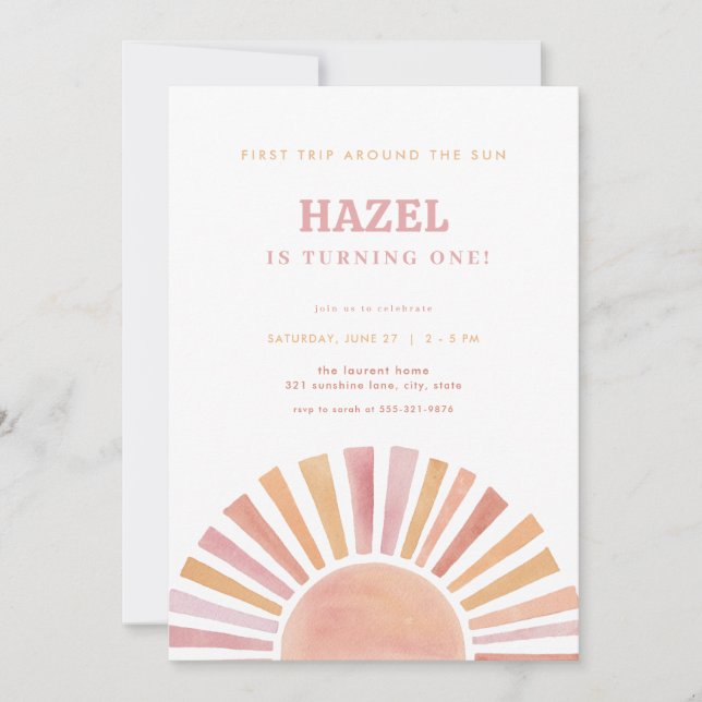 Primer viaje de chica alrededor de la invitación p (Anverso)