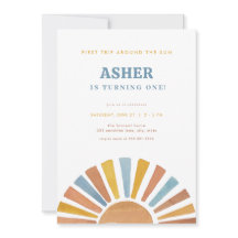 Primer viaje de niño alrededor de la invitación al