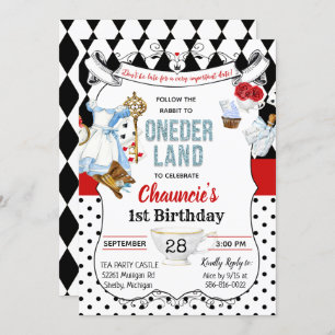 Primera Alicia de Cumpleaños en Invitación a la Ti