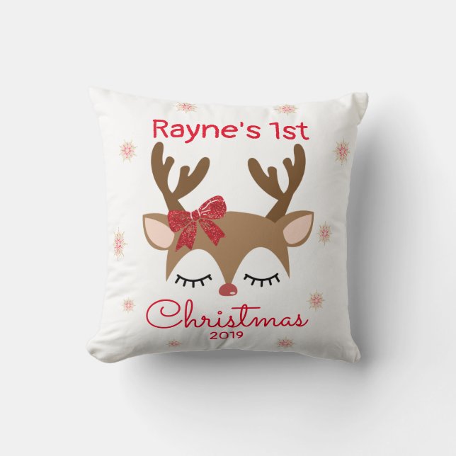 Primera almohada de renos navideños (Anverso)