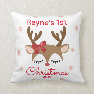 Primera almohada de renos navideños