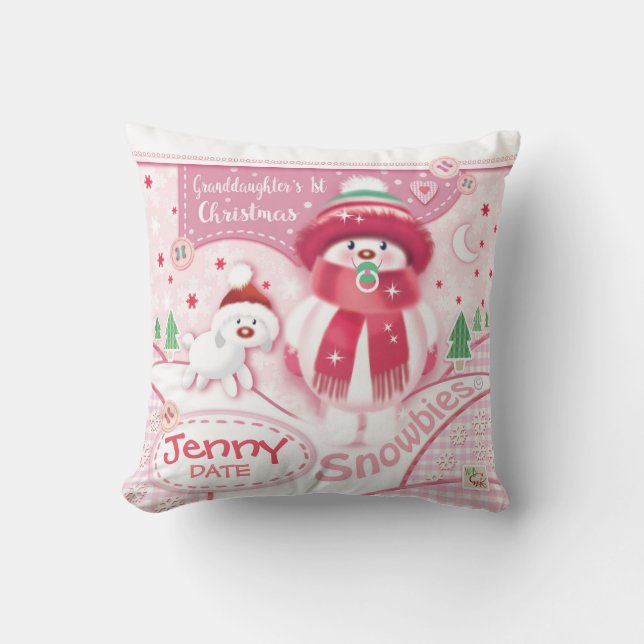 Primera almohada del navidad de la nieta linda (Anverso)