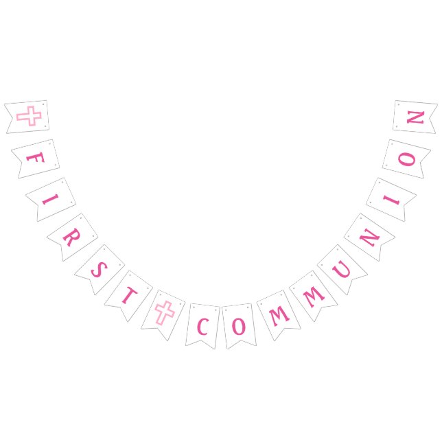 Primera bandera de la comunión de la cruz rosada (Todo)