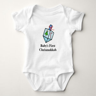 Primera camisa del bebé de Chrismukkah Dreidel de