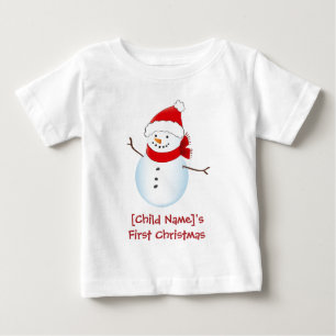 Primera camisa del navidad del bebé alegre del