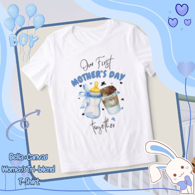 Primera camiseta de Día de la Madre 2025/conjunto  (First Mother's Day Shirt 2025 / Blue Matching outfit, our first mothers shirt, new mommy gift, mothe)