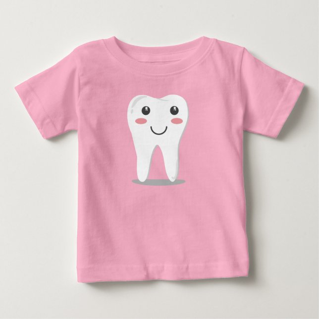 Primera camiseta del bebé del diente del bebé (Anverso)