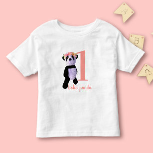 Primera camiseta del Chica Cute Panda de cumpleaño