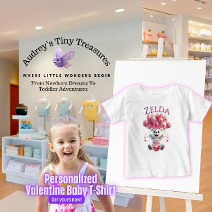 Primera camiseta Día de San Valentín del bebé pers