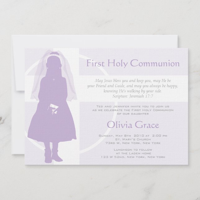 Primera comunicación y Invitación - Chica (Anverso)